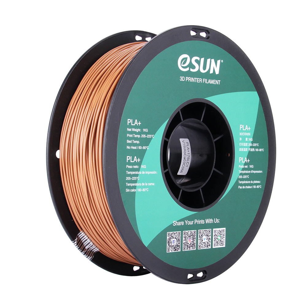 eSun PLA+ Filament (1.75mm, 1Kg) - Ljusbrun