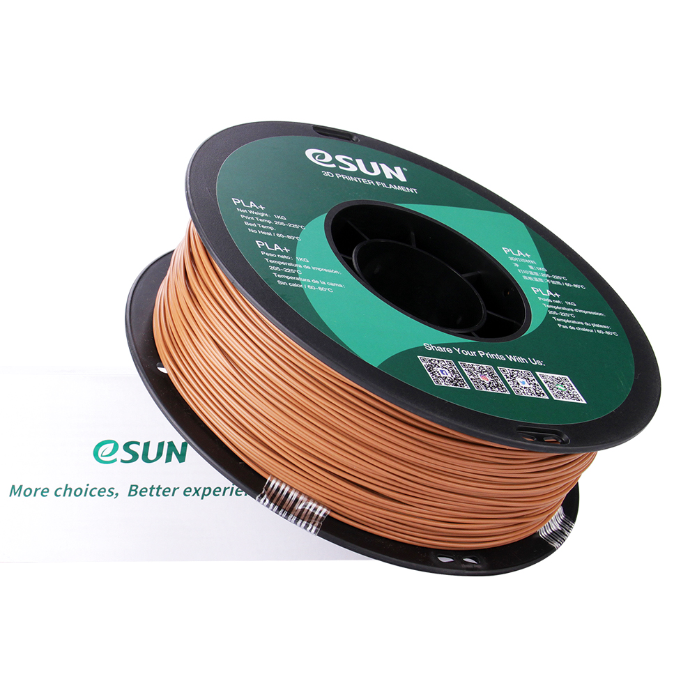 eSun PLA+ Filament (1.75mm, 1Kg) - Ljusbrun - 3