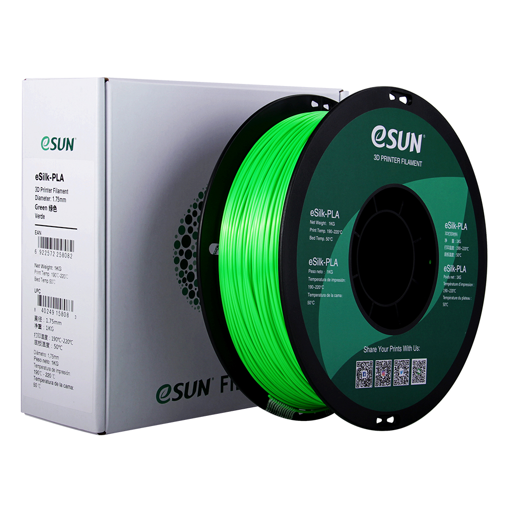 eSun eSILK Filament (1.75mm, 1Kg) - Grön