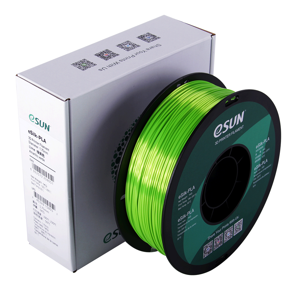 eSun eSILK Filament (1.75mm, 1Kg) - Lime - 2