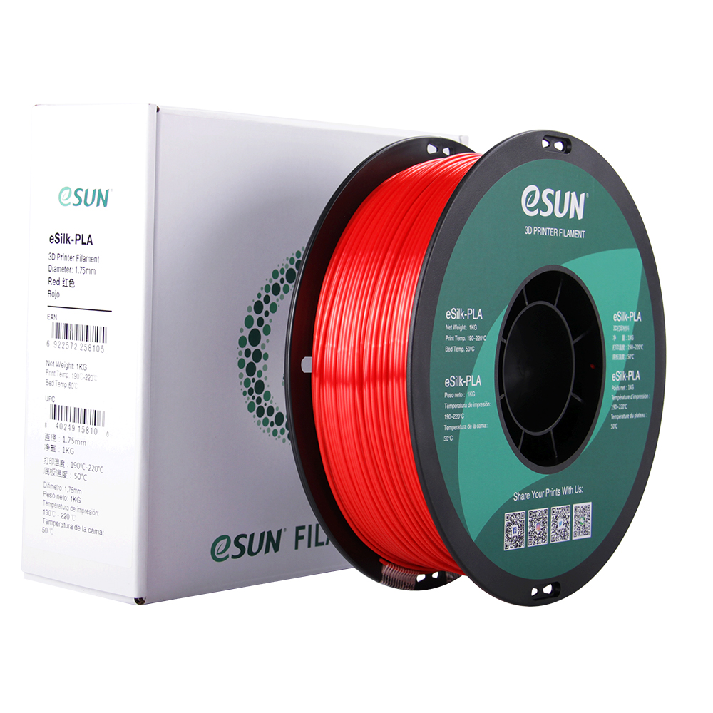 eSun eSILK Filament (1.75mm, 1Kg) - Röd
