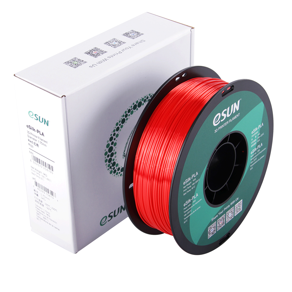 eSun eSILK Filament (1.75mm, 1Kg) - Röd - 2