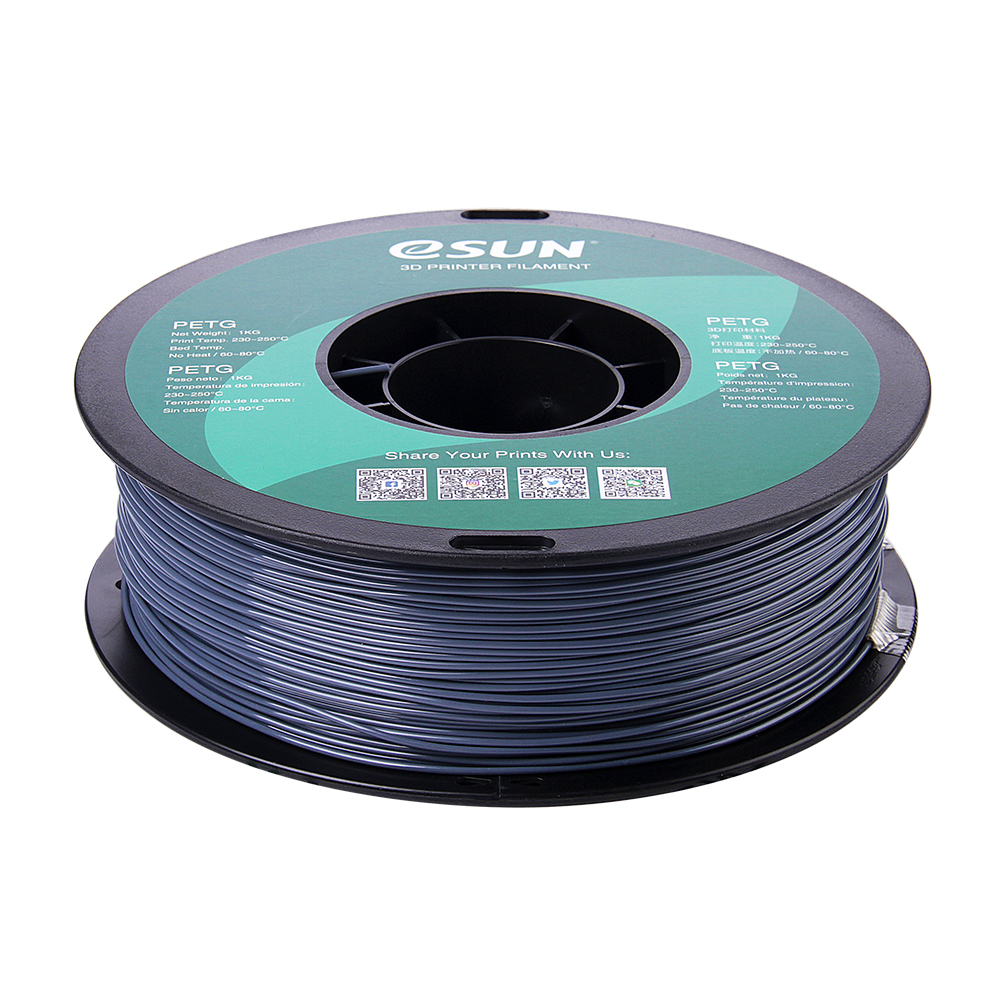 eSun PETG Filament (1.75mm, 1Kg) - Solid Grå - 2