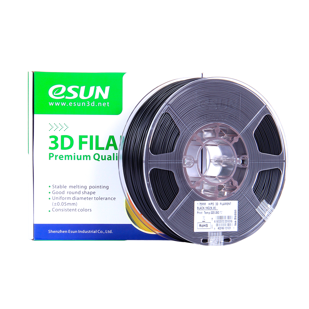 eSun HIPS Filament (1.75mm, 1Kg) - Svart - 2