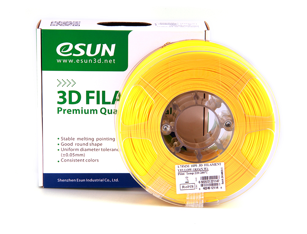 eSun HIPS Filament (1.75mm, 1Kg) - Gul - 2