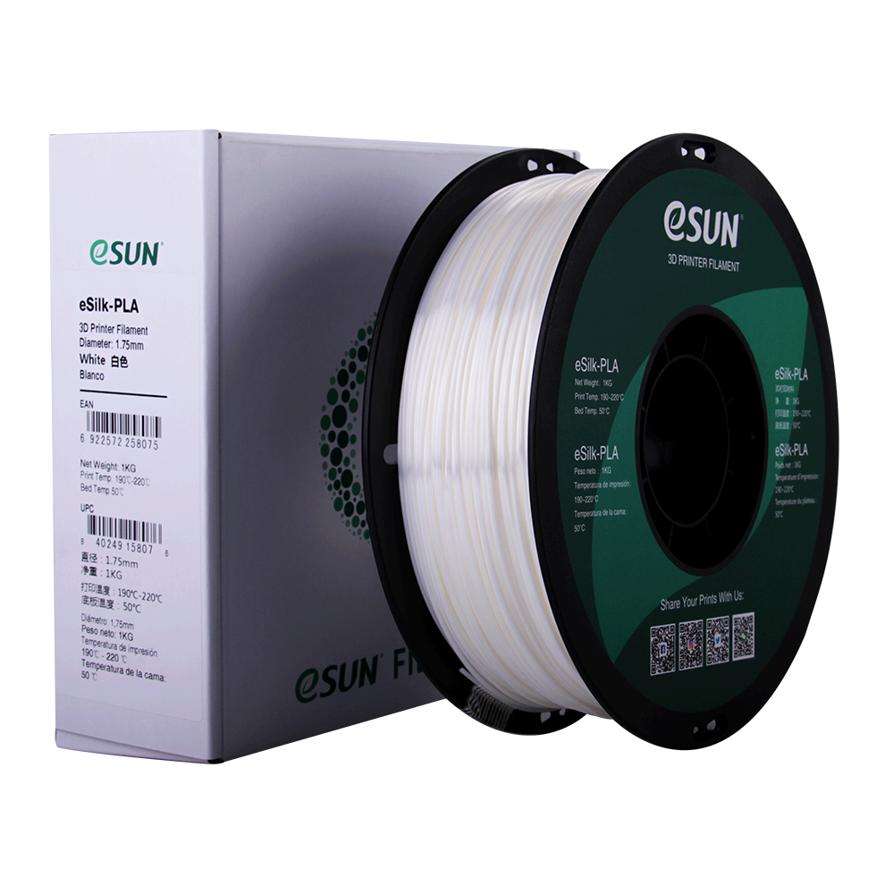 eSun eSILK Filament (1.75mm, 1Kg) - Vit