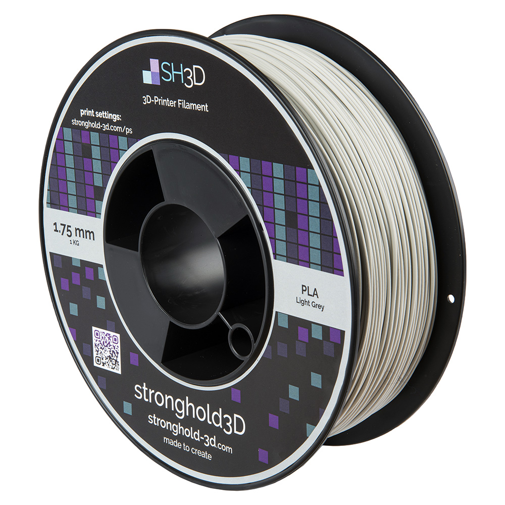 StrongHold PLA filament (1.75mm, 1Kg) - Ljusgrå