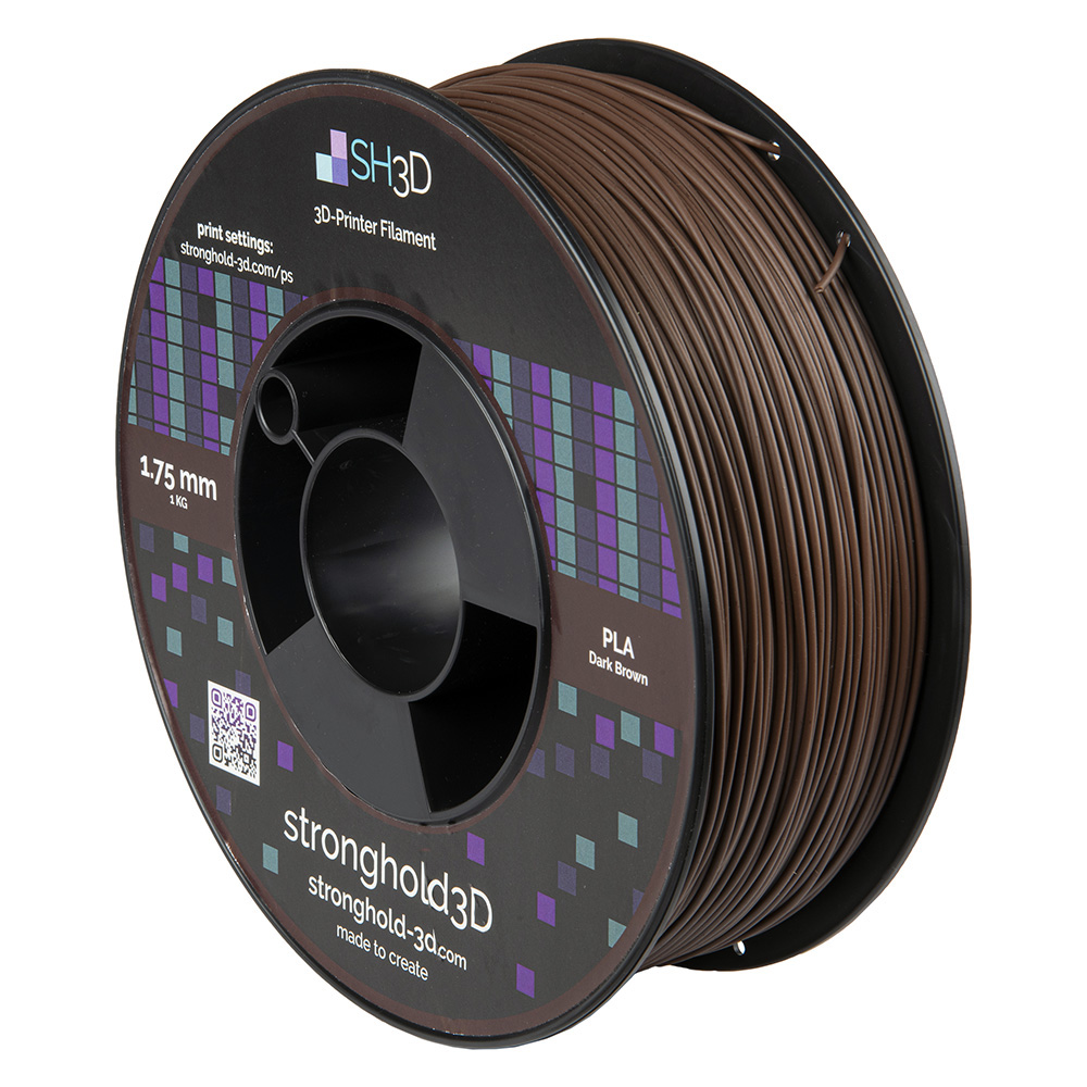 StrongHold PLA filament (1.75mm, 1Kg) - Mörkbrun