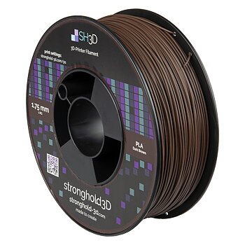 StrongHold PLA filament (1.75mm, 1Kg) - Mörkbrun