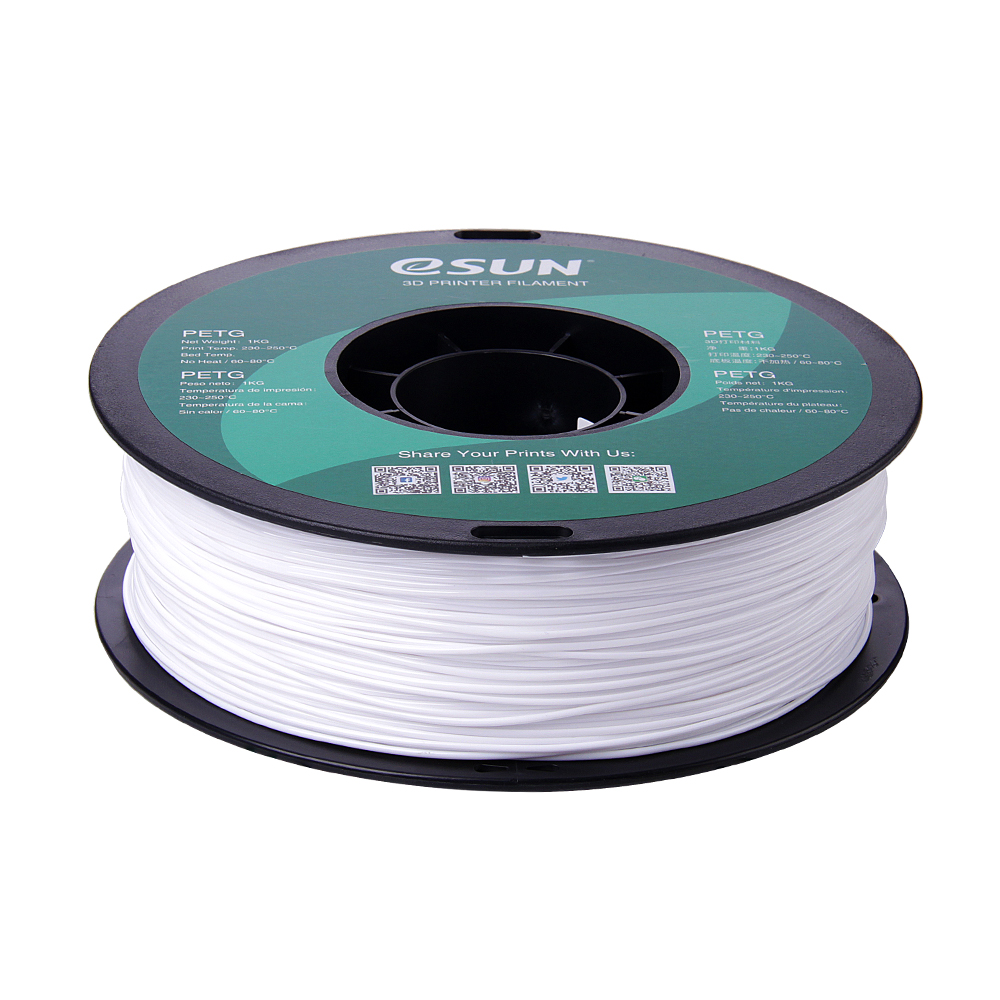 eSun PETG Filament (1.75mm, 1Kg) - Solid Vit - 2