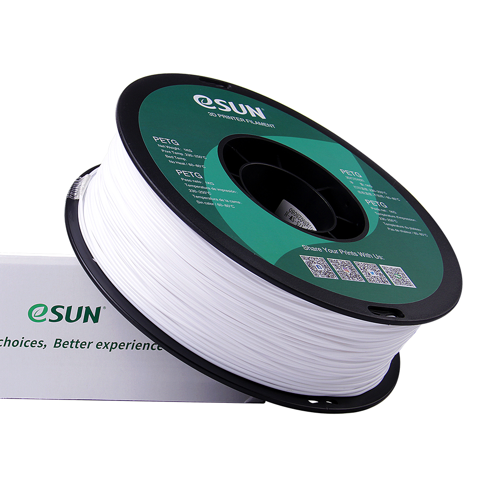 eSun PETG Filament (1.75mm, 1Kg) - Solid Vit - 3