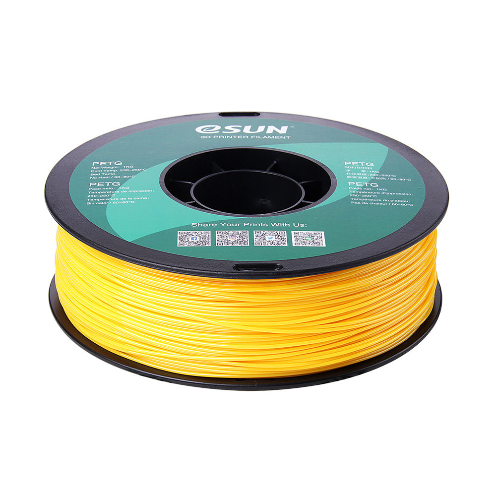 eSun PETG Filament (1.75mm, 1Kg) - Solid Gul - 2