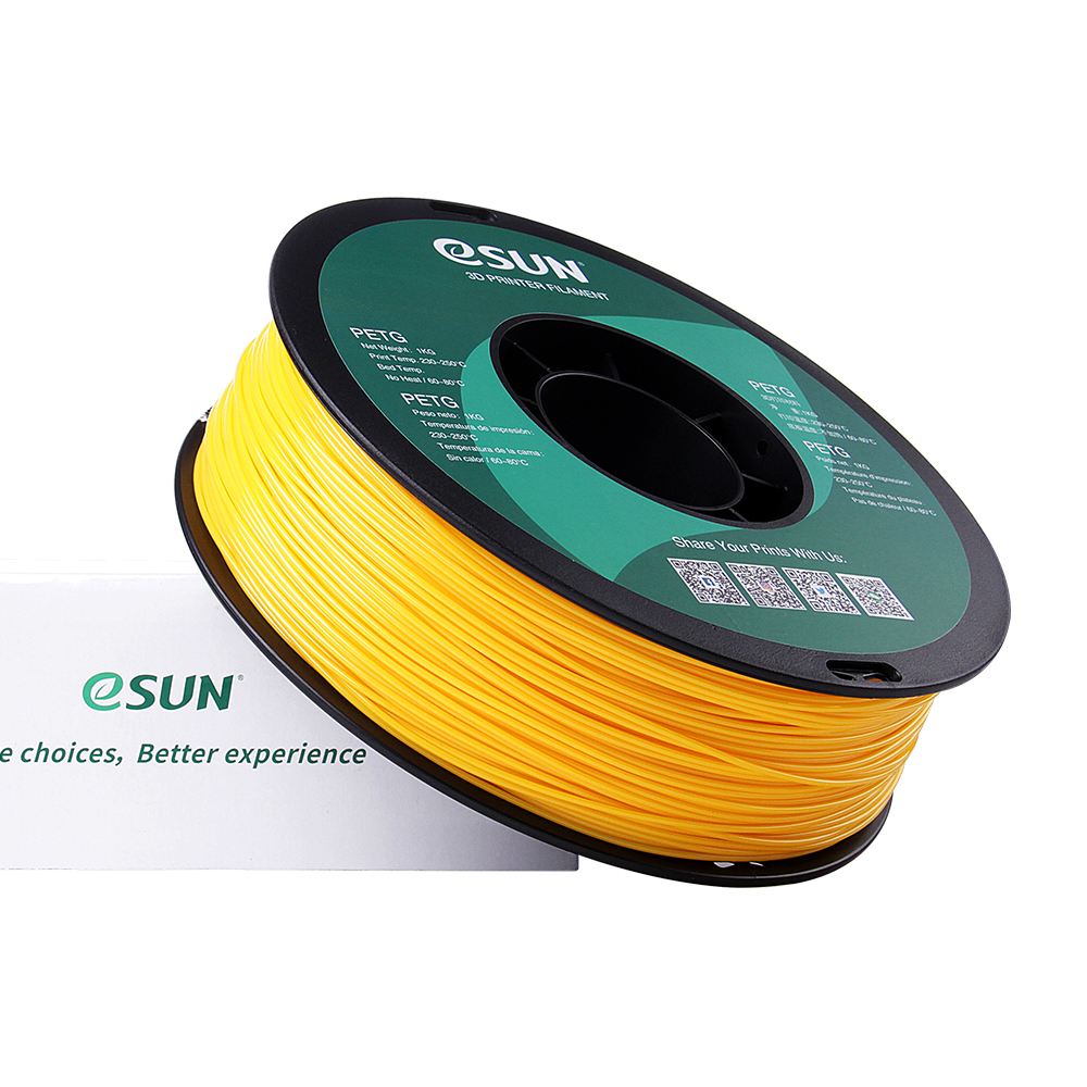 eSun PETG Filament (1.75mm, 1Kg) - Solid Gul - 3