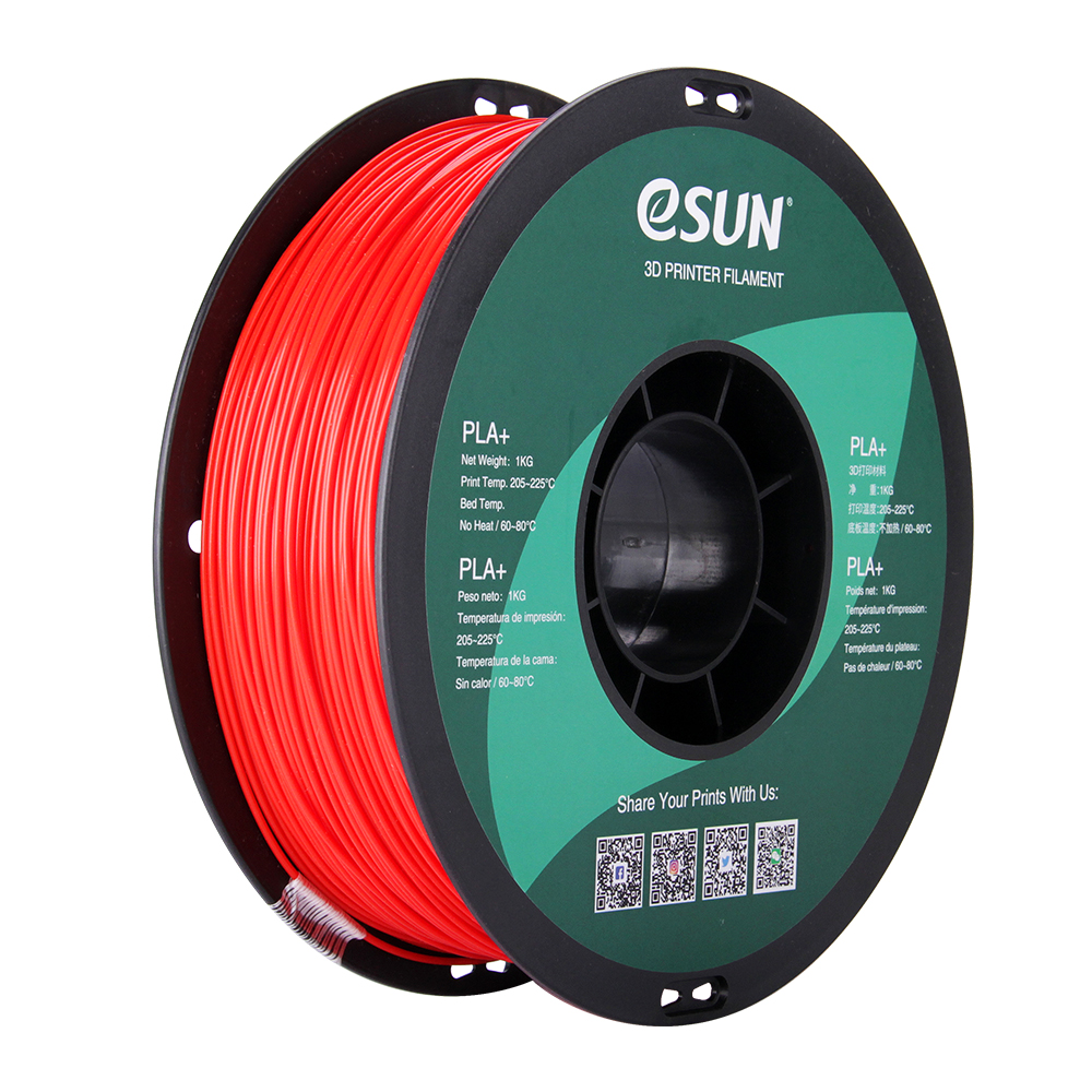 eSun PLA+ Filament (1.75mm, 1Kg) - Röd