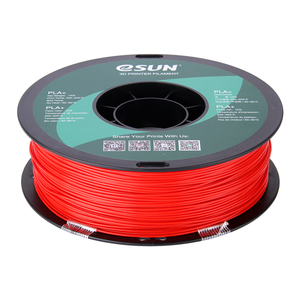 eSun PLA+ Filament (1.75mm, 1Kg) - Röd - 2