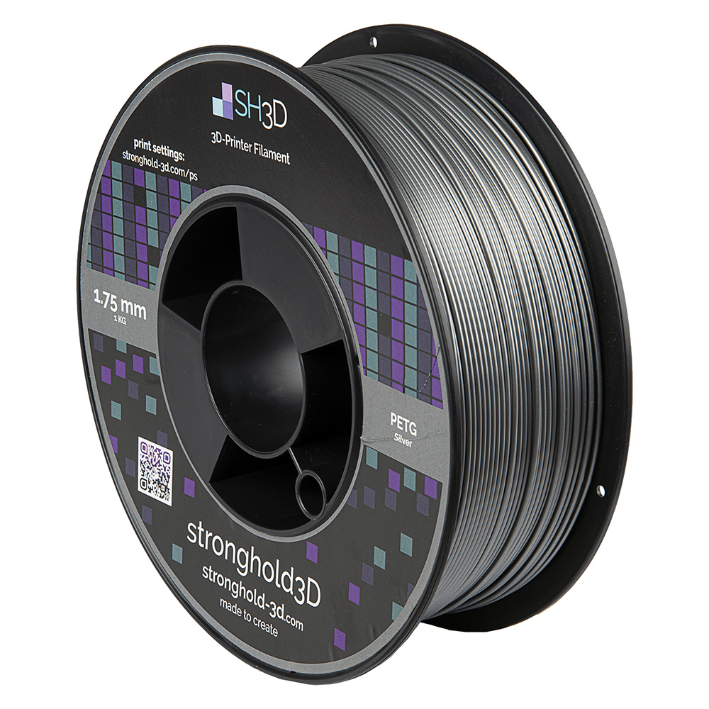 StrongHold PETG filament (1.75mm, 1Kg) - Silver