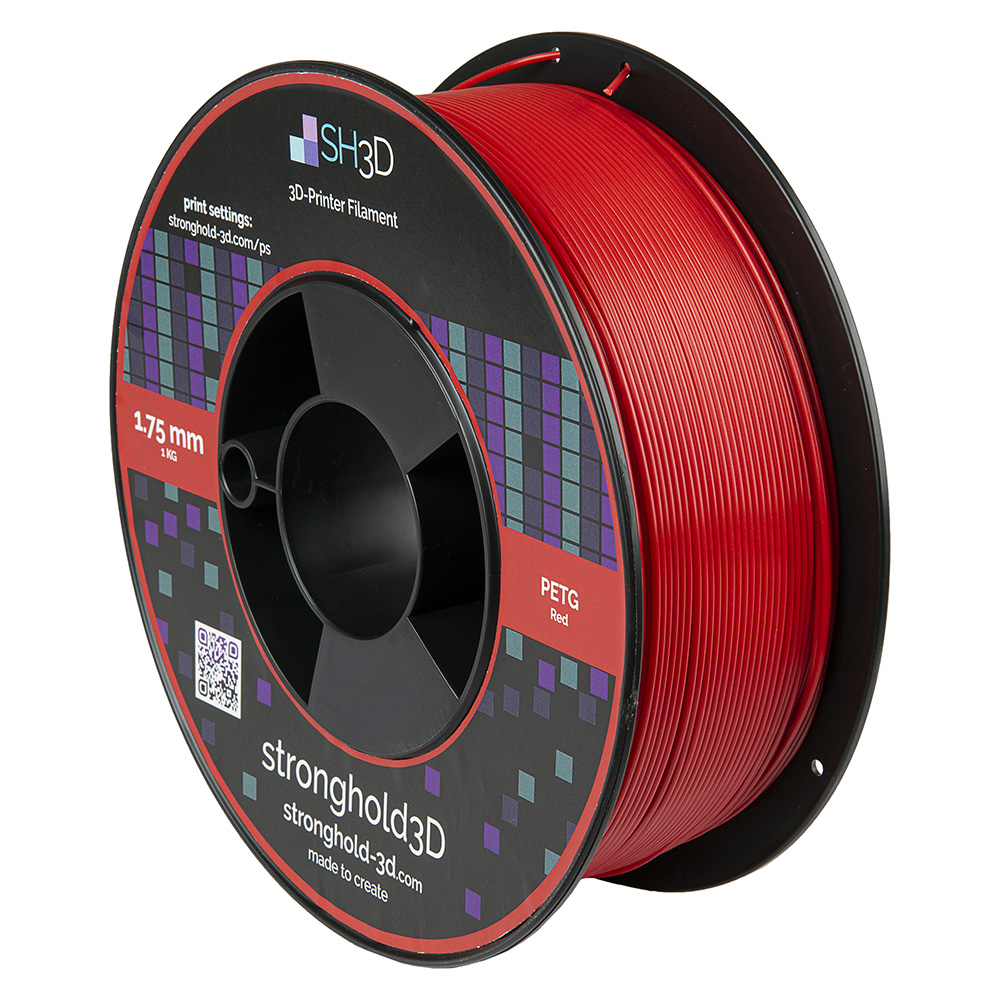 StrongHold PETG filament (1.75mm, 1Kg) - Röd