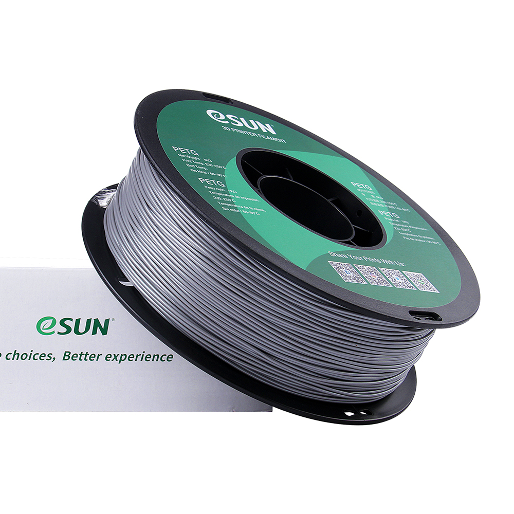 eSun PETG Filament (1.75mm, 1Kg) - Solid Silver - 3