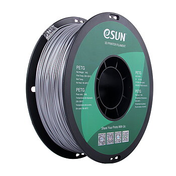 eSun PETG Filament (1.75mm, 1Kg) - Solid Silver