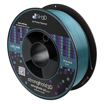 StrongHold PLA SILK filament (1.75mm, 1Kg) - Cyan
