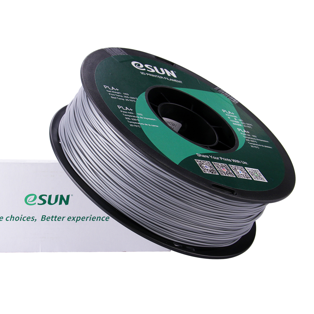 eSun PLA+ Filament (1.75mm, 1Kg) - Silver - 3