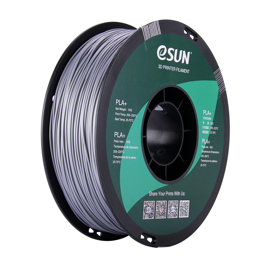 eSun PLA+ Filament (1.75mm, 1Kg) - Silver