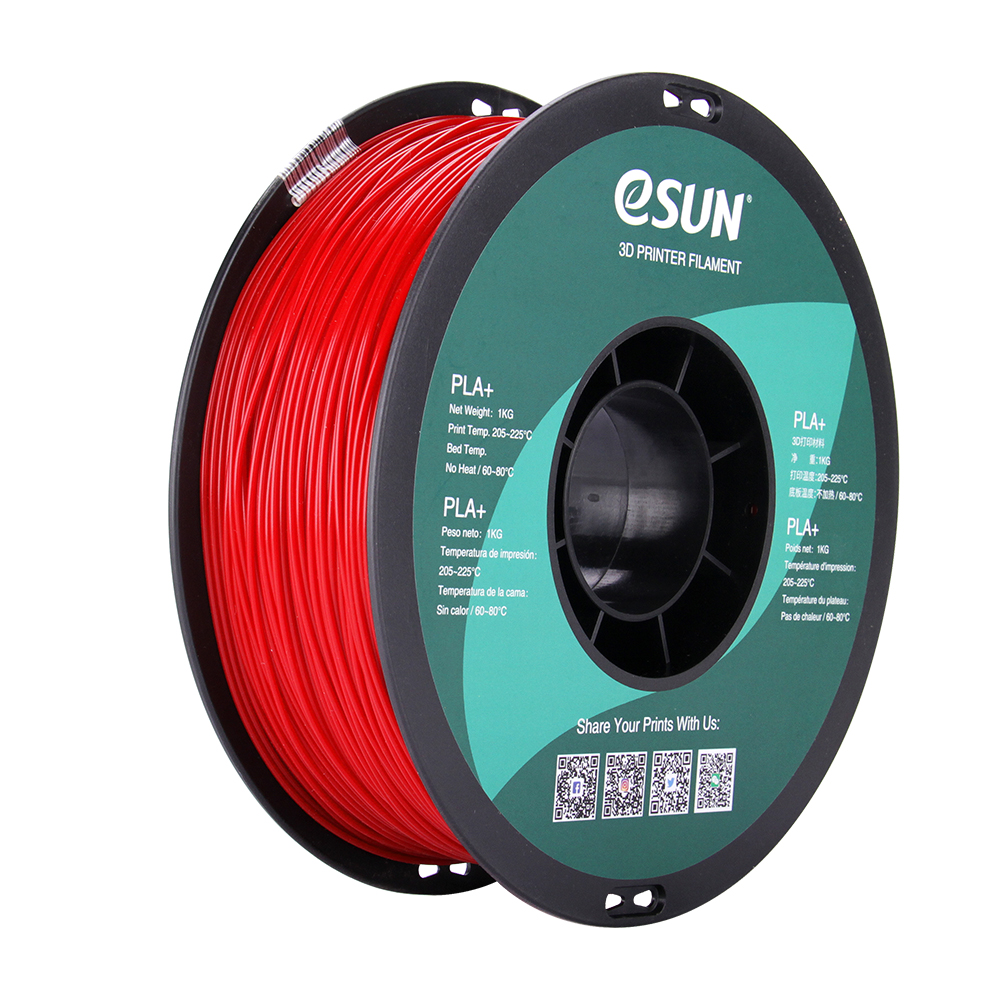eSun PLA+ Filament (1.75mm, 1Kg) - Mörkröd/Brandbilsröd