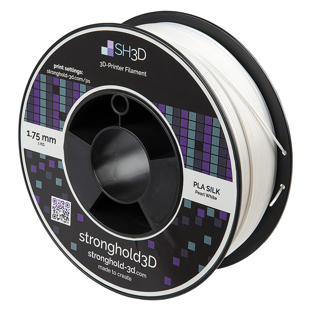 StrongHold PLA SILK filament (1.75mm, 1Kg) - Pärlvit
