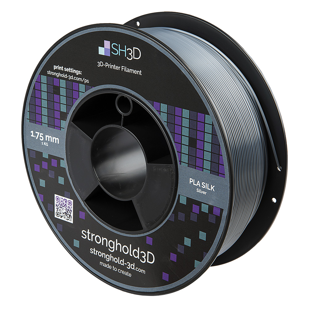 StrongHold PLA SILK filament (1.75mm, 1Kg) - Silver