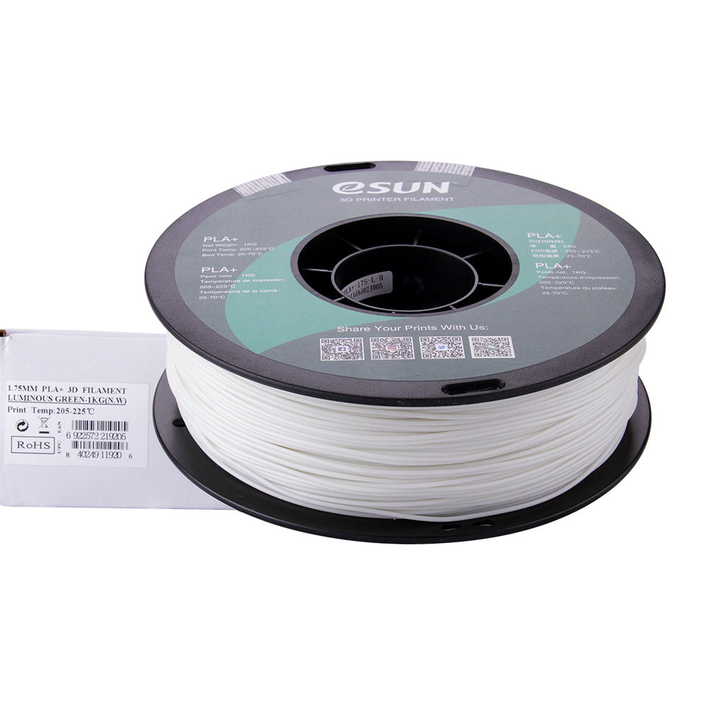 eSun PLA+ Filament (1.75mm, 1Kg) - Självlysande Grön - 3