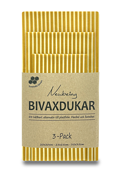 Newbeing bivaxduk gul rand 3-pack