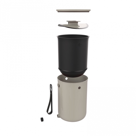 Bokashi startkit 2.0 gräddvit med 2st designade hinkar för köksbänken + 1 kg strö - 2