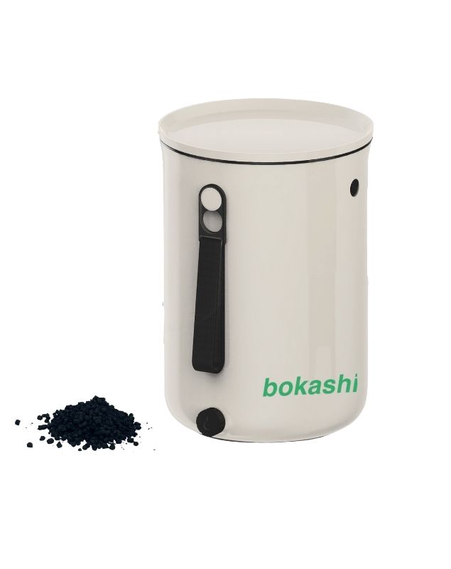 Bokashi starter kit 2.0 cream white with 1 designed bucket for the kitchen counter