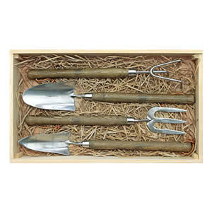 Garden tools in stainless steel gift box