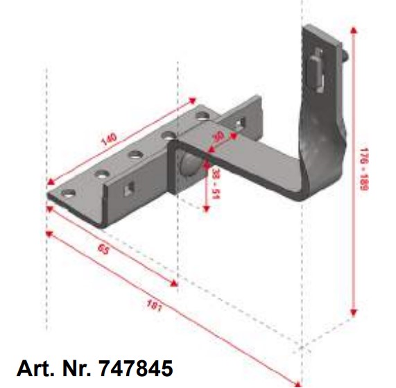 Takkrok, vriden, justerbar i rostfritt stål, Van der Valk RS Strongline  - 2