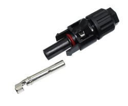 Kontakt, MC4, DC, honstift (+). Hylsdon och hylsa inkluderat, kabel diameter 2.5-6mm²