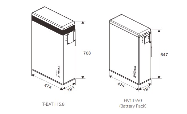 SolaX  5,8kWh batteri med BMS (master), T-BAT V2, high voltage  - 2