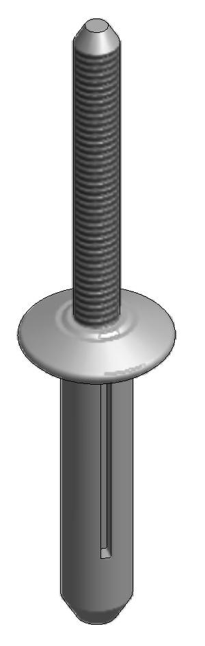 Popnit i aluminium med neoprenbricka, 6,3x23,4mm. Van der Valk 