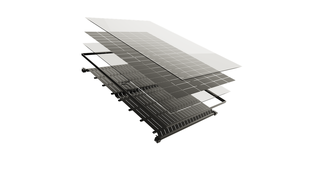 DualSun 425W SPRING-4, Hybridpanel med kylflänsar, Svart, Glas-glas - 3