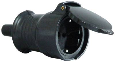 Skarvuttag med lock IP44 svart Malmbergs, SKARVUTTAG MED LOCK MALMBERGS MED JORD IP44 SVART
