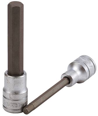 Lång insexhylsa. Med 1/2" fyrkantsfäste. Teng Tools M122506A-C / M122510L-C, HYLSBITS 1/2 SEXKANT 8MM 115MM
