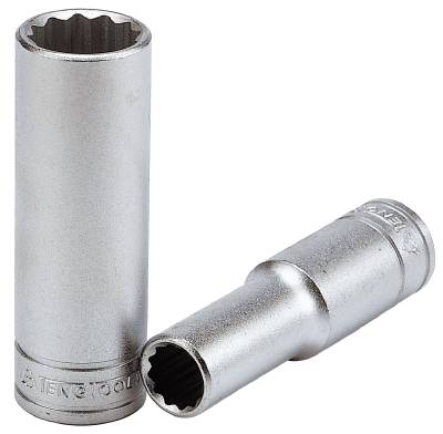 Hylsa. Med 1/2" fyrkantsfäste. Teng Tools M120610-C / M120636-C, HYLSA LÅNG 1/2 17MM 12-KANT