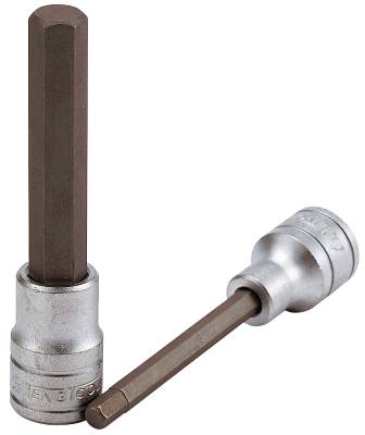 Insexhylsa. Med 1/2" fyrkantsfäste. Teng Tools M122505-C / M122512-C, HYLSBITS 1/2 SEXKANT 7MM 100MM