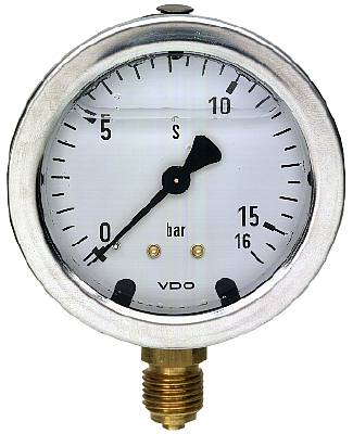 Manometer industri Hölje av rostfritt stål. Vätskefyllda OEM, MANOMETER VÄTSKA 0-250 SIDA