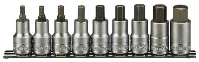 Insexhylssats. Med 1/2" fyrkantsfäste. Teng Tools M1212, HYLSBITSSATS 1/2 SEXKANT MM 9 DELAR