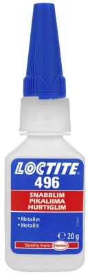 Snabblim metall Standard Loctite 496, LIM SNABB STANDARD 496 20G