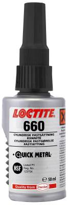 Cylindrisk fastsättning Loctite 660 Quick Metal, LIM CYLINDRISK 660 50ML