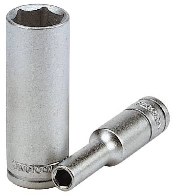 Hylsa. Med 1/4" fyrkantsfäste. Teng Tools M140604-C / M140613-C, HYLSA LÅNG 1/4 6MM 6-KANT