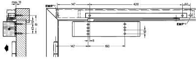 Glidskenedörrstängare Dorma TS93, DÖRRSTÄNGARE TS93B DORMA EN 2-5 SILVER - 3