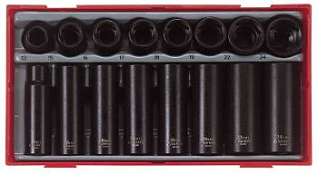 16 delars Krafthylssats. Med 1/2" fyrkantsfäste Teng Tools TT9116, KRAFTHYLSSATS 1/2 TT9116N